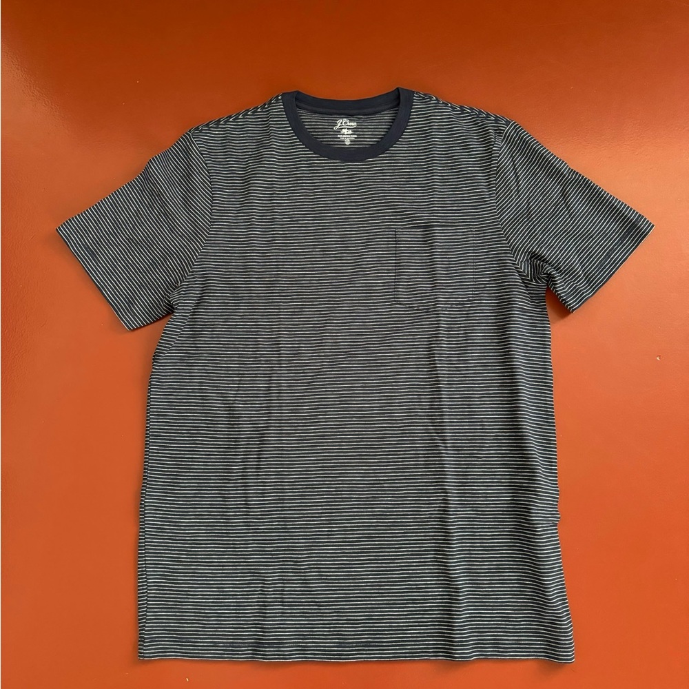 NWT J. Crew Striped Pocket T shirt Size Tall Large